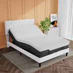 SHA CERLIN Electric Adjustable Bed Base, Ergonomic Basic Full Size Bed Frame with Upgraded Motors and Wireless Remote Control, Independent Head and Foot Incline, Assembly Required
