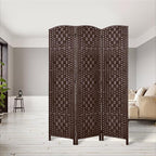 Rose Home Fashion 6 ft Tall Room Divider, Room Dividers and Folding Privacy Screens, 15.7in Privacy Screen 3 Panel Partition Temporary Wall Separation for Private, Brown