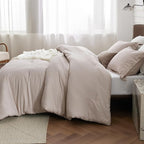 Bedsure California King Comforter Set - Warm Taupe Soft Bedding for All Seasons, Cationic Dyed Bed Set, 3 Pieces, 1 California King Size Comforter (104"x96") and 2 Pillow Shams (20"x36"+2")