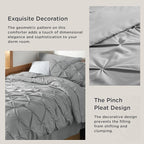 Bedsure Twin XL Comforter Set - Extra Long 5 Pieces Dorm Bedding Sets, GentleSoft™ Pinch Pleat Grey Bed in a Bag with Pintuck Comforter, Sheets, Pillowcase & Sham