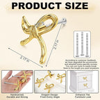 8 Pcs Bow Knobs for Dresser Matel Bow Drawer Knobs Vintage Dresser Handles Cabinet Drawer Pulls for Home Bedroom Kitchen Cabinets Hardware Cupboard (Gold,Classic Style)