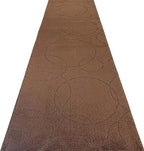 Custom Size Modern Geometric Pattern Carpet Runner Rug for Hallways, Slip Resistant Latex Rubber Backed, 31 inch Wide X Customized Length, Circles Brown, 31 inch X 11 feet