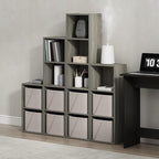 Furinno PASIR Book Shelf, 5-Tier Modern Bookshelf, Open Shelves Bookcase 9" x 12" x 52", for Living Room, Bedroom, Home Office, French Oak