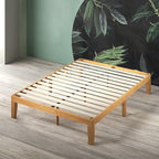 ZINUS Moiz Wood Platform Bed Frame, Wood Slat Support, No Box Spring Needed, Easy Assembly, Natural, Queen