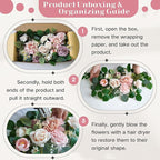 Artificial Flowers Decorations Pack of 2,Centerpieces for Wedding Reception Backdrop Decoration, Floral Decor Wall Home Entryway OutdoorDecorations (Pink)