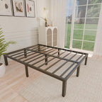 ALDRICH 12 Inch Metal Bed Frame Queen Size - Double Black Basic Steel Slats Platform, Easy Assembly Heavy Duty Noise Free Bedframes, No Box Spring Needed