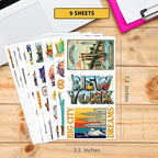 100 Pieces Newyork Life Stickers Travel Sticker Vinyl Waterproof for Kids Adults Car, Wall Decor Decal, Hard hat Scrapbook Laptop Phone Birthday Christmas Adults Kids Gifts