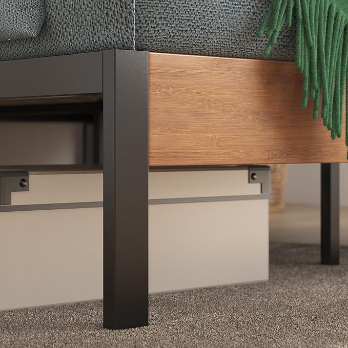 ZINUS Olivia Metal and Bamboo Platform Bed Frame, No Box Spring Needed, Wood Slat Support, Easy Assembly, Twin