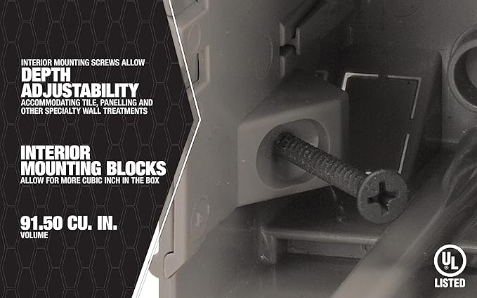 Southwire MSBMMT5G 5 Gang Multi Mount Device Box with Depth Adjustable; Heavy Duty 42lb ; Gray