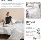 Bedsure Oversized Queen Comforter Set - Ivory Comforter, Boho Tufted Shabby Chic Bedding, 3 Pieces Vintage Farmhouse Bed Set for All Seasons, Fluffy Soft Bedding with 2 Pillow Shams
