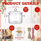 8 Pcs Christmas Stovetop Potpourri Simmer Pot Set Include Potpourri Kit Clear Glass Simmer Pot Stovetop Instruction Tags Holiday DIY Crafting Kit for Home Xmas Party Gift Decor