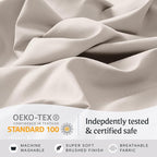 LuxClub 4 PC Sheet Set Bed Sheets Deep Pockets 16" Eco Friendly Wrinkle Free Cooling Machine Washable Hotel Bedding Silky Soft - Linen California King