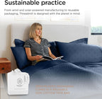 Threadmill Twin Sheets for Twin Mattress | 800 Thread Count Jacquard Folkstone Blue Sheets | 100% Cotton 3 Piece Bed Sheets | Extra Long Staple Cotton | Cotton Sheet with Elasticized Deep Pocket