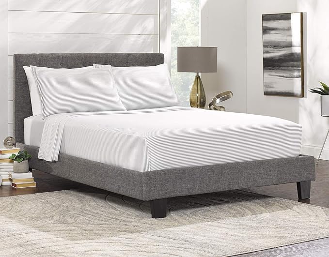 King Sheets by Pure Bamboo, Genuine 100% Organic Viscose Derived from Bamboo Bed Sheet Set, Luxuriously Soft & Cooling, Double Stitching, Lifetime Quality Promise (King, Stripes)