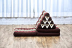 Leewadee - Comfortable Japanese Floor Mattress Used As Thai Floor Bed with Triangle Cushion, Futon Mattress Or Thai Massage Mat, 67 x 21 inches, Brown Red