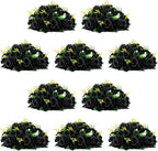 NUPTIO Black Roses Artificial Flowers Pcs of 10 Fake Flower Bouquet Black Hydrangea Flowers Artificial, 15 Heads Fake Roses with Base, Real Looking Black Artificial Flowers (Black)