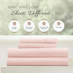 Linen Market 4 Piece King Sheet Set - Breathable, Double-Brushed Patterned Cooling Sheets – Oeko-TEX Certified Ultra Soft & Wrinkle-Free 16" Deep-Pocket King Sheets - Easy Care My Heart Pink