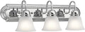 Kichler 24" 3-Light Vanity Bath Light in Chrome, Modern Bathroom Light with Clear Satin Etched Glass, (24" W x 8" H), 5337CHS