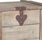 Household Essentials White Washed Rustic Decorative Wooden Trunk, Medium