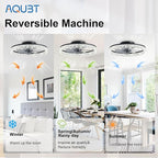 Ceiling Fans with Lights and Remote, 19.7" Low Profile Ceiling Fan with Light, 3000-6500K Dimmable, 6 Speeds and Stepless Color Temperature Change for Bedroom, Living Room and Kids Room(Black)