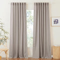 RYB HOME Linen Texture Sheer Curtains 90 inches, Rustic Style Solid Semi Sheer Half Privacy Drapes for Farmhouse Dorm Office Dining, Birch Brown, W 52 x L 90 inches, Set of 2