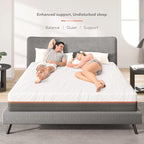 Sweetnight King Size Mattress, Individually Wrapped Coils for Motion Isolation, with Moisture Wicking Adaptive Cover, Medium Firm Bed Mattress, King Size, White & Grey, 10 Inch