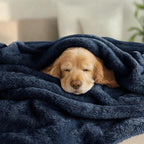 Exclusivo Mezcla Plush Fuzzy Fleece Bed Blanket Twin Size, Super Soft, Fluffy and Warm Blankets, Suitable for All Seasons (Navy Blue, 90x66 Inches)