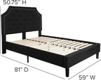 Flash Furniture Brighton Full Size Tufted Upholstered Platform Bed in Black Fabric