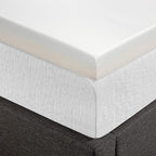 Mellow 4 Inch Memory Foam Mattress Topper with Cover, Calming Green Tea Infusion, Short Queen