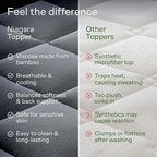 Ultra Soft Twin XL Size Mattress Topper - Viscose Made from Bamboo Pillow Top Mattress Pad for Back Pain Relief - Naturally Cooling for Hot Sleepers, Gray