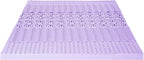 Mellow 3 Inch 5-Zone Memory Foam Mattress Topper, Soothing Lavender Infusion, Dorm Essentials, King