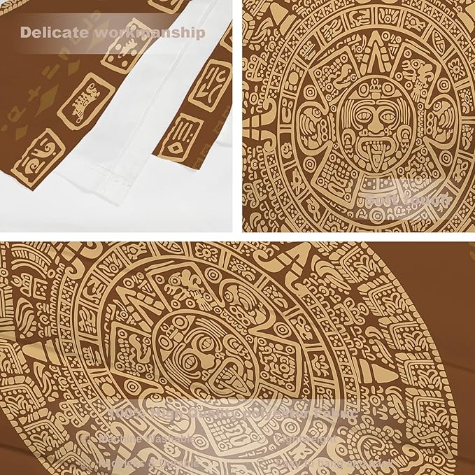 Batmerry Mayan Tapestry, Ancient Aztec Calendar Picnic Mat Beach Towel Wall Art Decoration for Bedroom Living Room Dorm, 51.2 x 59.1 Inches, Latin