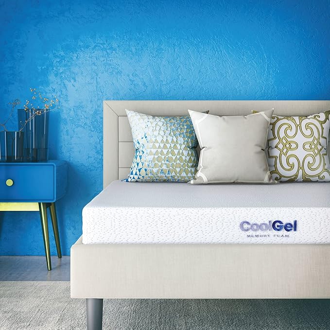 Cool Gel Twin XL Mattress 6 Inch Memory Foam Medium Firm, Gel Memory Foam Mattress Twin XL Cooling, Made in the USA, 6" Depth with Pressure Relief, CertiPUR-US Certified Fiberglass Free, Bed