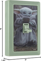 STAR WARS The Child Wall Switch, Battery Operated, Night Light, Wireless, Baby Yoda, Mandalorian, ON/Off, LED Light Switch, Perfect for Bedrooms, Bathrooms, Nursery, Game Room and More, 53291