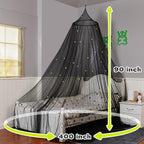 South to East Bed Canopy with Glowing Stars in The Dark, Black Bed Curtains for Kids & Toddler Beds, Twin, Full & Queen, Mosquito Net Canopy for Adult Bedrooms, Easy to Install
