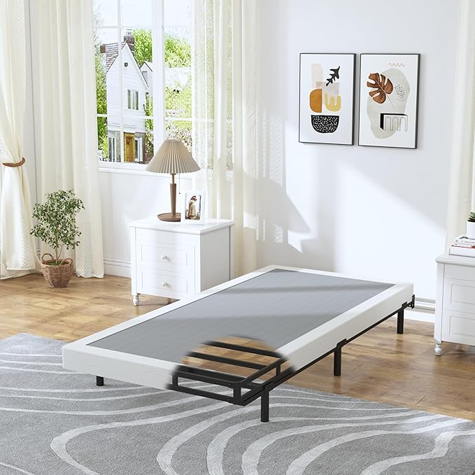 Low Profile Box Spring Twin,3 Inch Box Spring for Twin Size Bed,Heavy Duty Bed Base,Metal Mattress Foundation,Easy Assembly/Noise Free/Non Slip