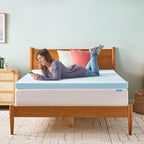 LINENSPA Memory Foam Mattress Topper - 3 Inch Gel Infused Memory Foam - Plush Feel - Cooling and Pressure Relieving - CertiPUR Certified - Dorm Room Essentials - Twin Size