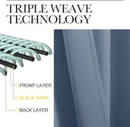 NICETOWN Short Curtains for Kitchen, Thermal Insulated Solid Grommet Blackout Window Treatment Curtain Panels for Loft, Cafe (Stone Blue, 1 Pair, 42 inches Wide by 68 inches Long)