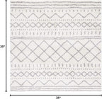 SAFAVIEH Arizona Shag Collection Area Rug - 3'2" Square, Ivory & Grey, Moroccan Design, 1.6-inch Thick, Non-Shedding, Ideal for High Traffic Areas in Living Room, Bedroom, Dining (ASG741F-3SQ)