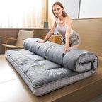MAXYOYO Grey Triangle Futon Mattress, Padded Japanese Floor Mattress Quilted Bed Mattress Topper, Extra Thick Folding Sleeping Pad Breathable Floor Lounger Guest Bed for Camping Couch, Twin Size