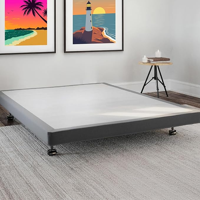 Hercules 4 Inch Low Profile Foundation Mattress Box Spring Replacement, Queen