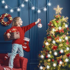 DomeStar White Snowflake String Lights, 9.8Ft 20LED Christmas String Lights for Indoor Outdoor Xmas Tree Decorations Winter Party Garden Patio