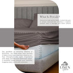 Linen Home 100% Cotton Percale Sheets King Size, Charcoal, Deep Pocket, 4 Pieces Set - 1 Flat, 1 Deep Pocket Fitted Sheet and 2 Pillowcases, Crisp Cool and Strong Bed Linen