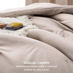 Bedsure Queen Comforter Set - Warm Taupe Soft Bedding for All Seasons, Cationic Dyed Bed Set, 3 Pieces, 1 Queen Size Comforter (90"x90") and 2 Pillow Shams (20"x26"+2")