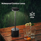 Cordless Table Lamp – 2 Pack Rechargeable Table Lamps, 5000mAh Battery Operated Lamp with 3-Color Dimmable Light, Outdoor Table Lamp for Bedroom, Restaurant, Patio, Home Décor (Black)