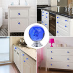 10 PCS Crystal Cabinet Knobs Round Glass Bubbles Dresser Knobs Smooth Drawer Knobs Handle for Home, Cabinet, Drawer and Dresser Hardware with 3 Different Size Screws, 30MM (Blue)