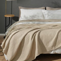 PHF 100% Cotton Waffle Weave Blanket King Size for Bed,Snag Proof Lightweight Breathable Throw for Couch,Great for Layering in Cold Weather,Machine Washable,Home Decor Gift-Khaki/Simply Taupe
