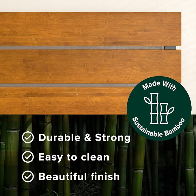 ZINUS Paul Metal and Bamboo Platform Bed Frame, Wood Slat Support, No Box Spring Needed, Easy Assembly, Twin