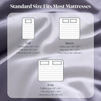 LuxClub Queen Sheet Set, 100% Rayon Derived from Bamboo Cooling Sheets, Breathable & Soft Deep Pocket Up to 16", Hotel Luxury Silky Sheets Queen Size, Light Grey