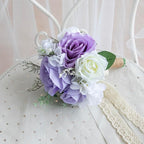 Wedding Bouquets for Bride Bridesmaid, Artificial Lilac Bride Flower Bouquet for Wedding Church Decoration Ceremony, Anniversary, etc, Roses Flowers